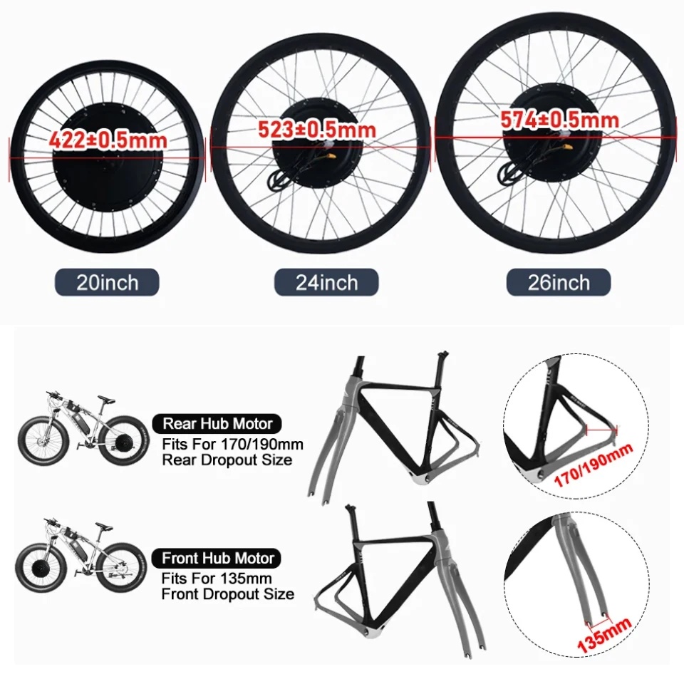 Kit de conversion moteur pour  - Ebike Conversion Kit 72V 3000W avis et prix